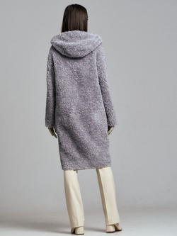 Шуба из овечьей шерсти чебурашка тедди, серая, SilverFox