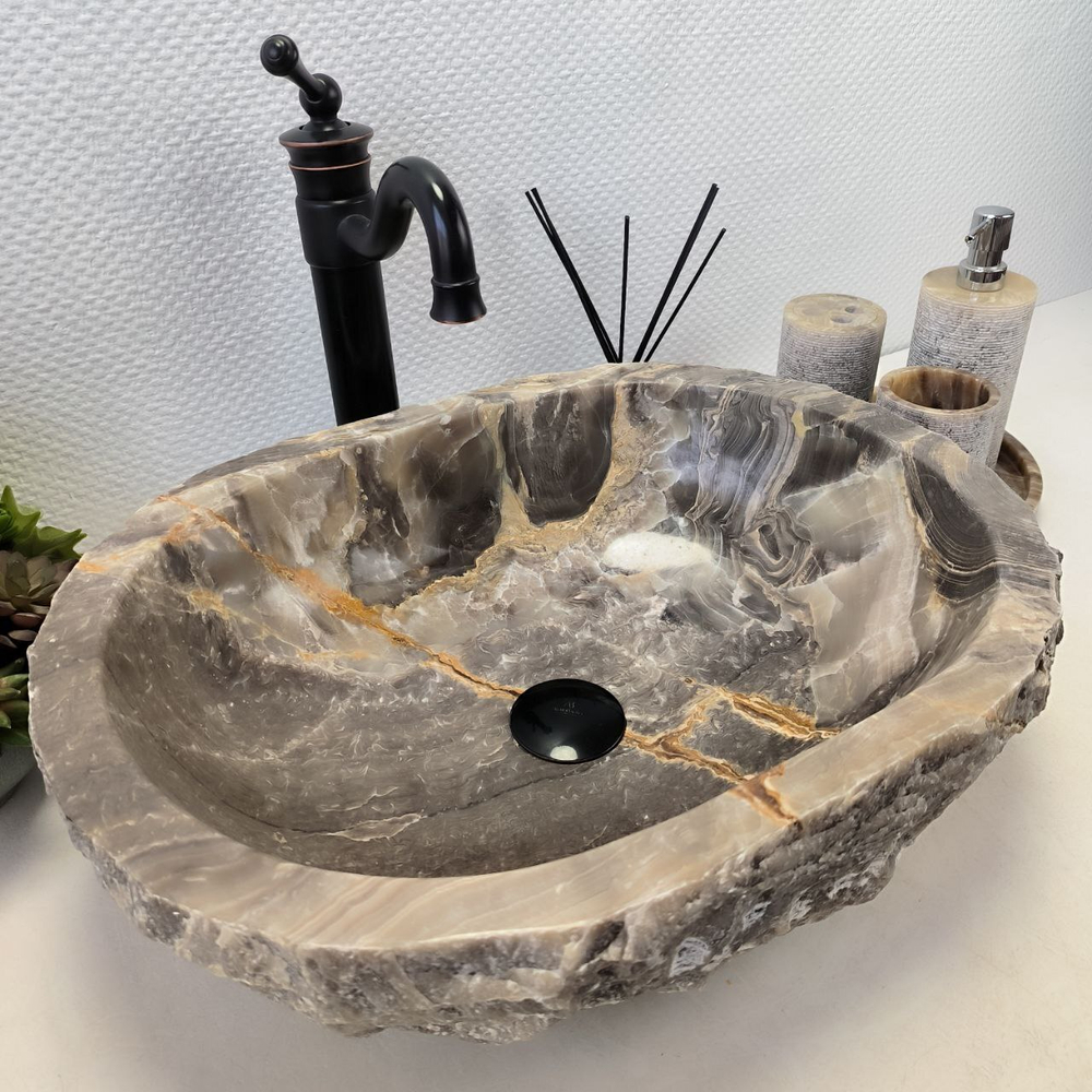 Раковина из оникса Erozy Grey EO-02261 52x39x15 см