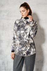 22496 Блузка женская (серый  принт)