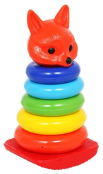 9236/Пирамида-качалка Лисичка 26см в сетке 8дет/3