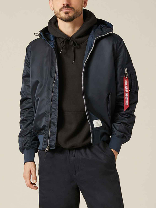 Куртка Бомбер L-2B Hooded GENII 2022 (т.синяя - r.blue)