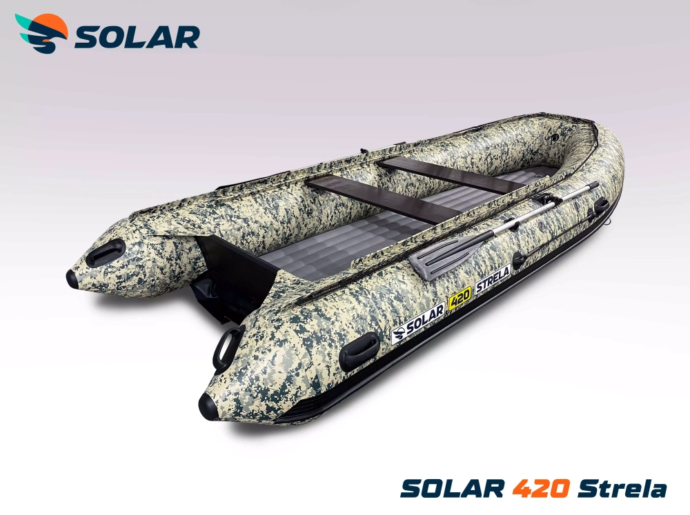 Лодка надувная моторная solar-420 strela jet tunnel