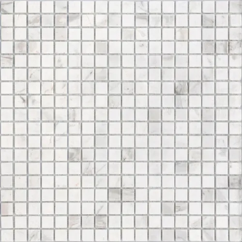 Мозаика из натурального камня Dolomiti bianco POL 15x15x4 Pietrine 4 mm белый серый