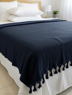 Плед-покрывало из хлопка Berlino, цвет Синий