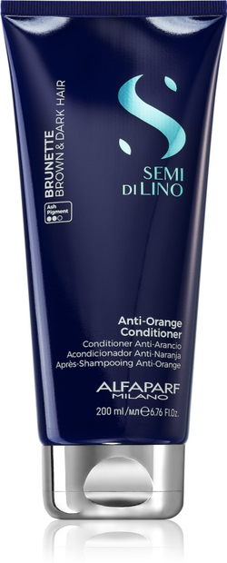 Alfaparf Milano Semi di Lino Brunette - оттеночный шампунь-кондиционер, нейтрализующий красные оттенки /   200  ml  / GTIN 8022297133430