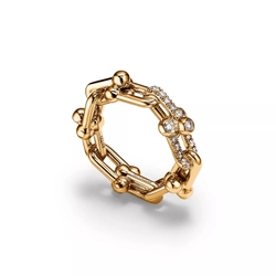 Кольцо из жёлтого золота 18k c бриллиантами, Tiffany 💠Hard Wear Small link
