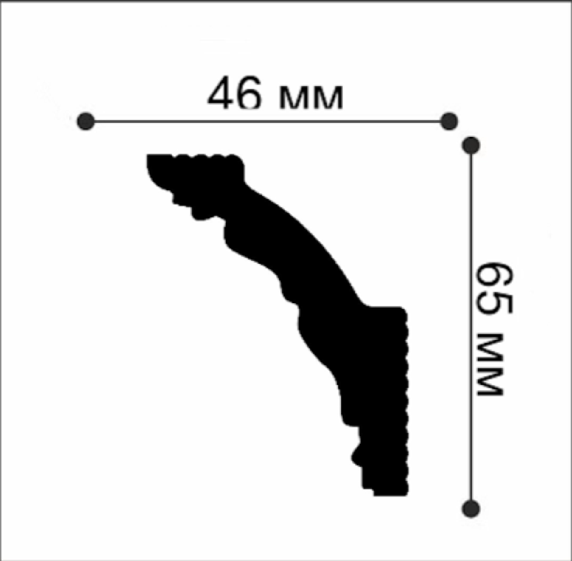 Плинтус потолочный Де-Багет Декор ДП 49/80