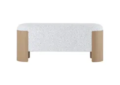 Банкетка Lagom 100 см (белый мех, натуральный дуб)