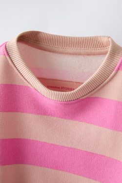 ZARA ТОЛСТОВКА В ШИРОКУЮ ПОЛОСКУ, РОЗОВЫЙ