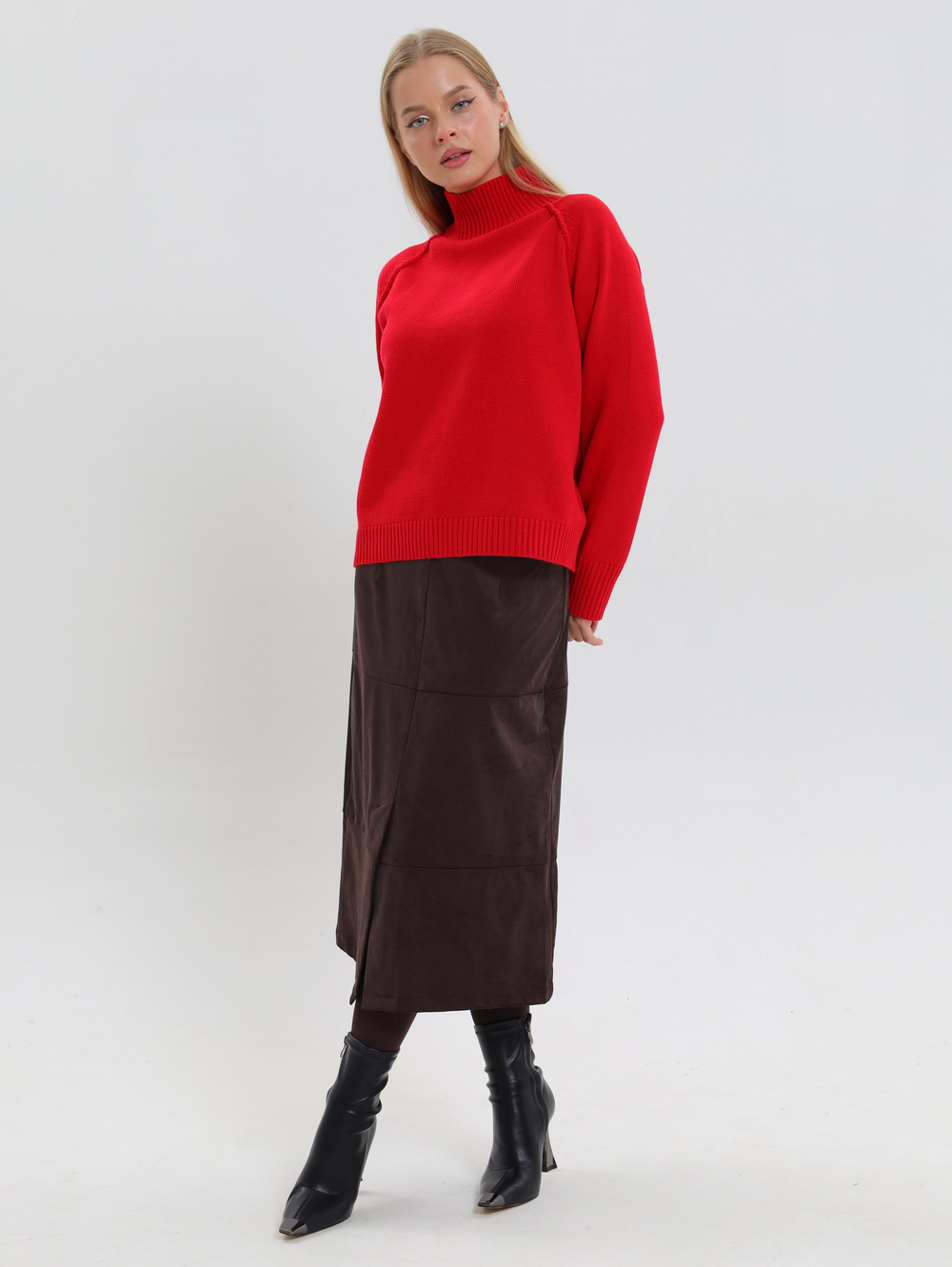 Вязаный свитер без разрезов