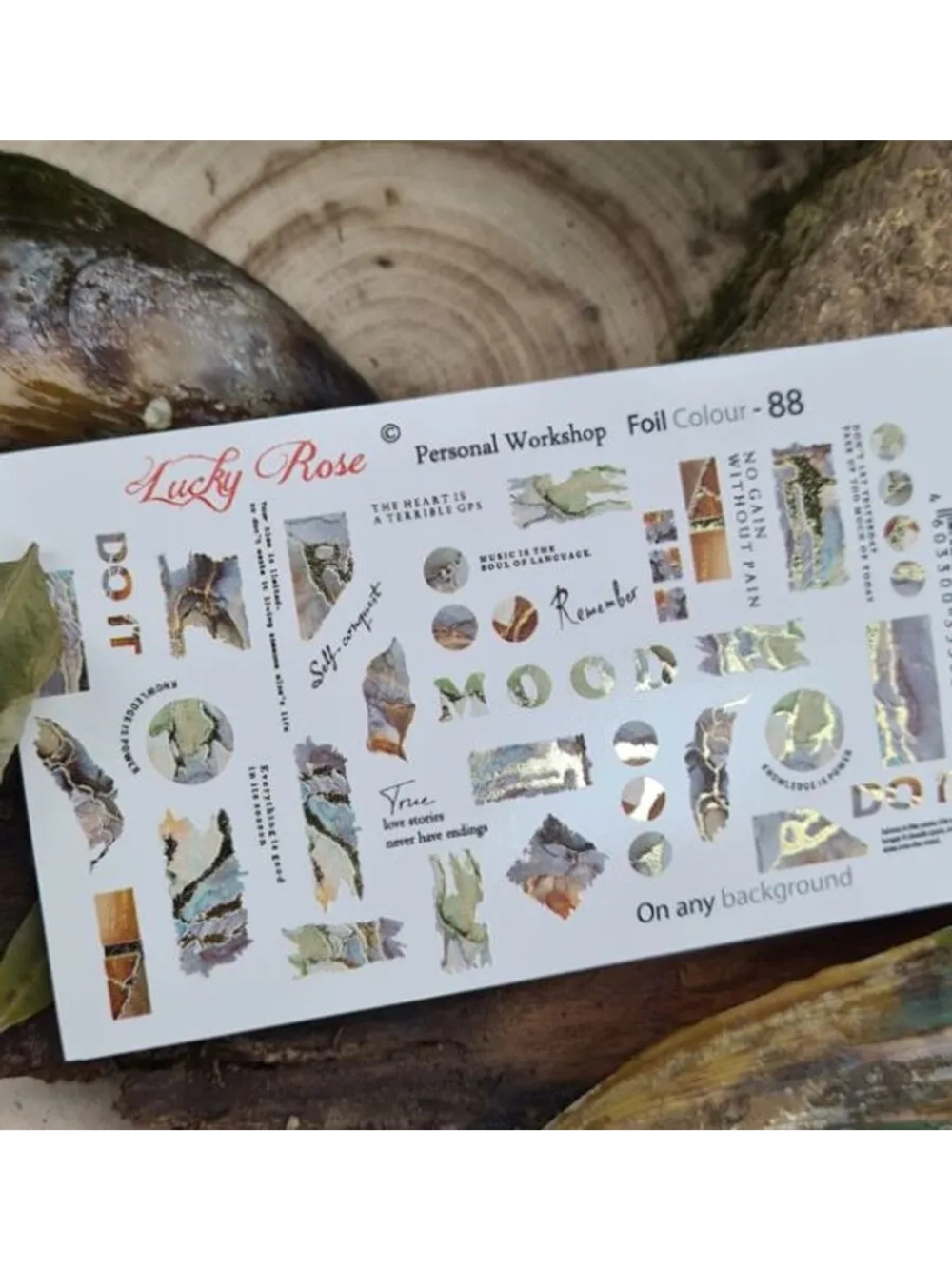 Lucky Rose Слайдеры наклейки для ногтей Foil 88