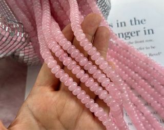Нить бусин из розового кварца 8мм, рондель
