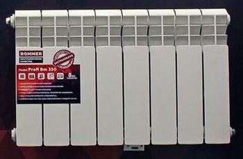 ROMMER Profi BM 350 (BI350-80-80-130)  4 секций радиатор биметаллический (RAL9016)