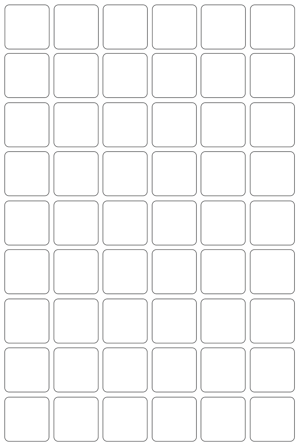 Виниловые наклейки для маркировки Policomprint М2, 20х20 мм. 108 шт.