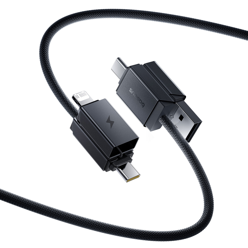 Кабель C+U - C+L Baseus Versatile Two-for-Two Charging+Data 60W 0.6-2m - Cosmic Black