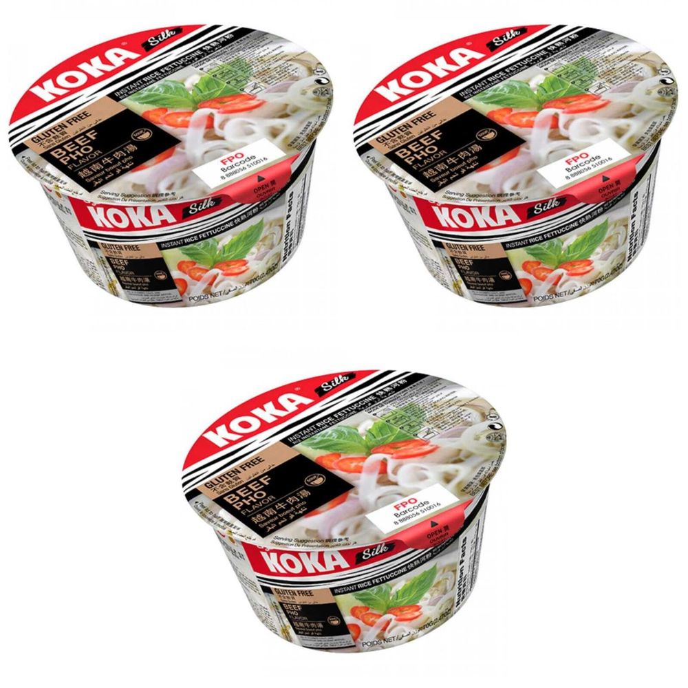 Лапша KOKA Silk Фо Бо с говядиной 70 г 3 шт