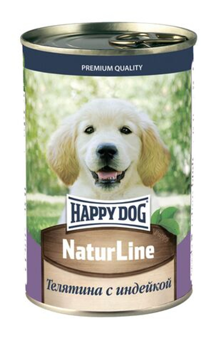 Консервы Happy Dog Natur Line для щенков с телятиной и индейкой 410 г