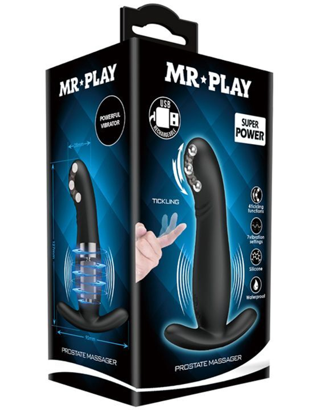 Черный вибромассажёр простаты Mr.Play - 12,7 см.