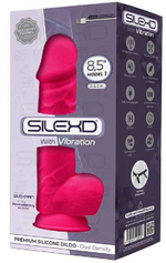 Ярко-розовый вибратор-реалистик Silexd Model 1 - 21,5 см. (Цвет: ярко-розовый)
