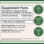Double Wood Supplements - Vitamin B12 Spray - 375 x 500 mcg sprays