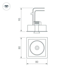 Светильник CL-SIMPLE-S80x80-9W Day4000 (WH, 45 deg) (Arlight, IP20 Металл, 3 года) 028148