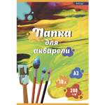 Бумага для акварели А3 10л., Alingar, мелованный картон, 200 г/м2, "Краски"