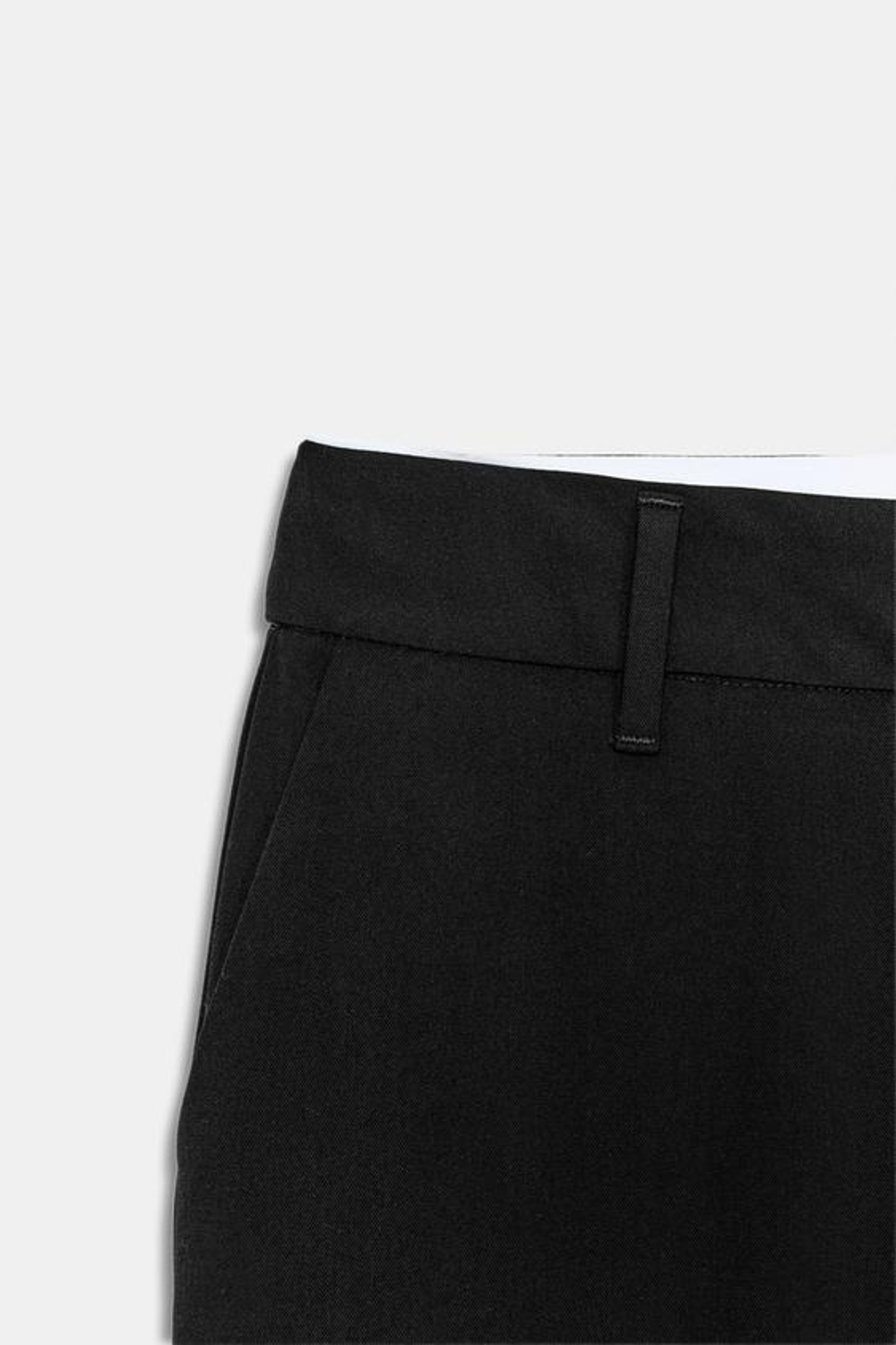 ZARA БРЮКИ ПРЯМОГО КРОЯ С НИЗКОЙ ПОСАДКОЙ, ЧЕРНЫЙ