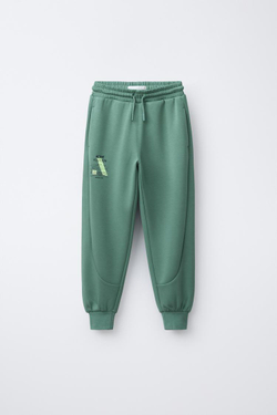 ZARA СПОРТИВНЫЕ БРЮКИ-ДЖОГГЕРЫ, ЦВЕТ МОРСКОЙ ВОЛНЫ