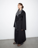 Пальто двухстороннее из шерсти Берберри серый/черный