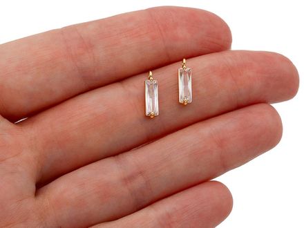 Прямоугольная подвеска 12,5мм, с кристаллом