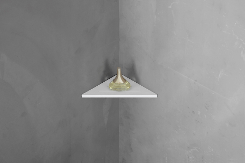 Угловая полочка для ванной комнаты ABBER Stein AS1652 белая матовая