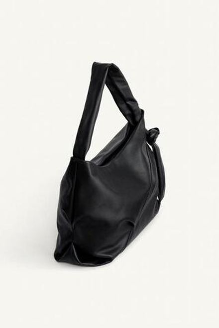 ZARA КОЖАНАЯ СУМКА ЧЕРЕЗ ПЛЕЧО, ЧЕРНЫЙ