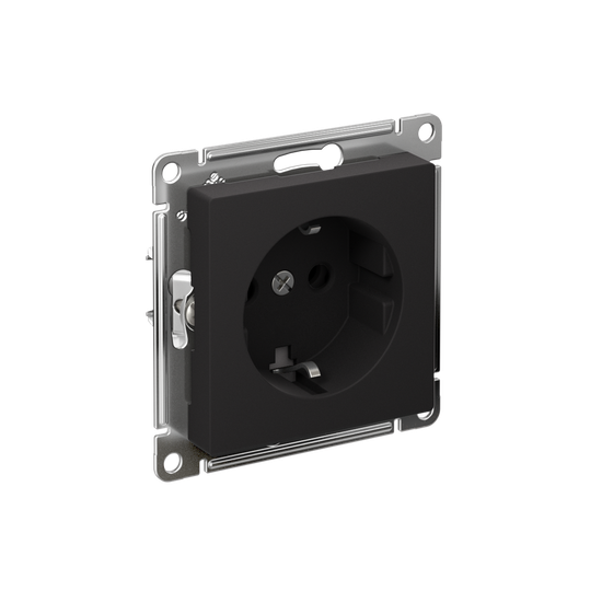 Розетка AtlasDesign 16А с заземл. быстрозажим. клем. механизм карбон SE ATN001043S
