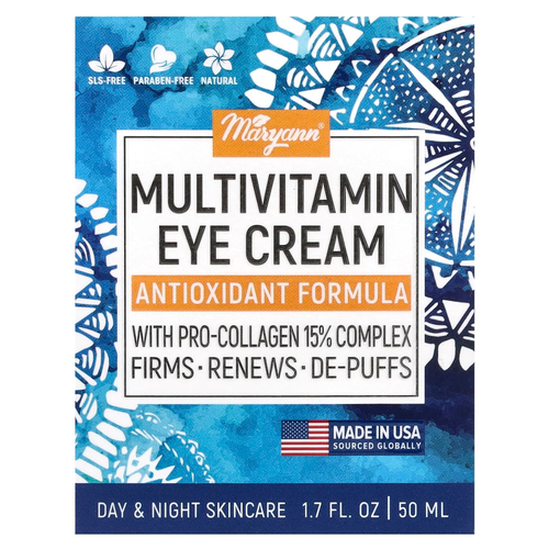 MaryAnn Organics, крем для области вокруг глаз с мультивитамином, антиоксидантная формула, 50 мл (1,7 жидк. унции)