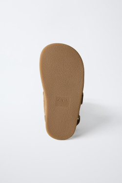 ZARA КОЖАНЫЕ САБО, КОРИЧНЕВЫЙ