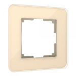 Рамка на 1 пост Elite (айвори, стекло)