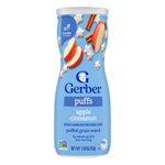 Gerber, Puffs, снек из воздушных злаков, от 8 месяцев, яблоко и корица, 42 г (1,48 унции)
