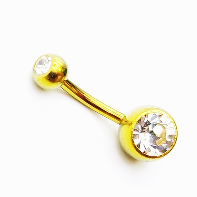 Пирсинг для пупка золотистый. Титан G23.