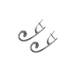 "Симбиоз" серьги в серебряном покрытии из коллекции "Простейшие" от Jenavi  с английским замком