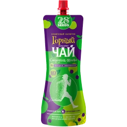 Горный чай «Колд брю» Смородина и Яблоко 28SEEDS, 250 мл, холодный чай в дой-паке, вид спереди