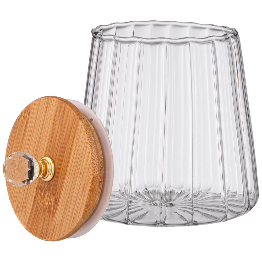 ЕМКОСТЬ ДЛЯ СЫПУЧИХ ПРОДУКТОВ AGNESS "KRISTALL" 700 МЛ D=9.5 CM H=11 CM ЦВЕТ:ПРОЗРАЧНЫЙ