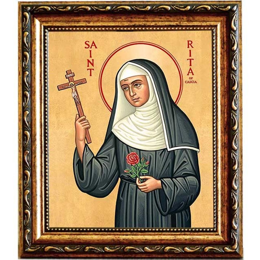Святая Рита Кашийская. Икона на холсте.