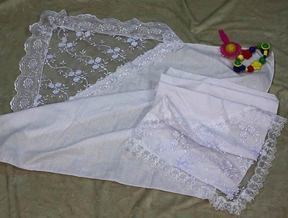 Уголок на выписку (Кружево/сетка*бязь) (Солнечный миф)