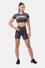 Топ женский Short Sleeve Sporty Crop Top 584 Каштановый