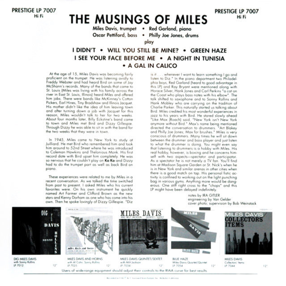 Miles Davis / The Musings Of Miles (LP)