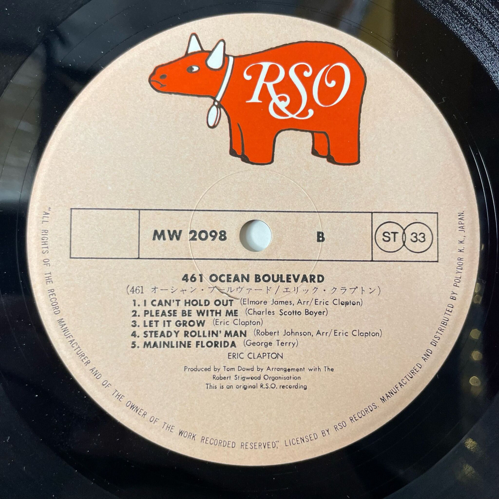 Винтажная виниловая пластинка LP Eric Clapton 461 Ocean Boulevard (Japan 1974) (No Obi) I Shot The Sheriff