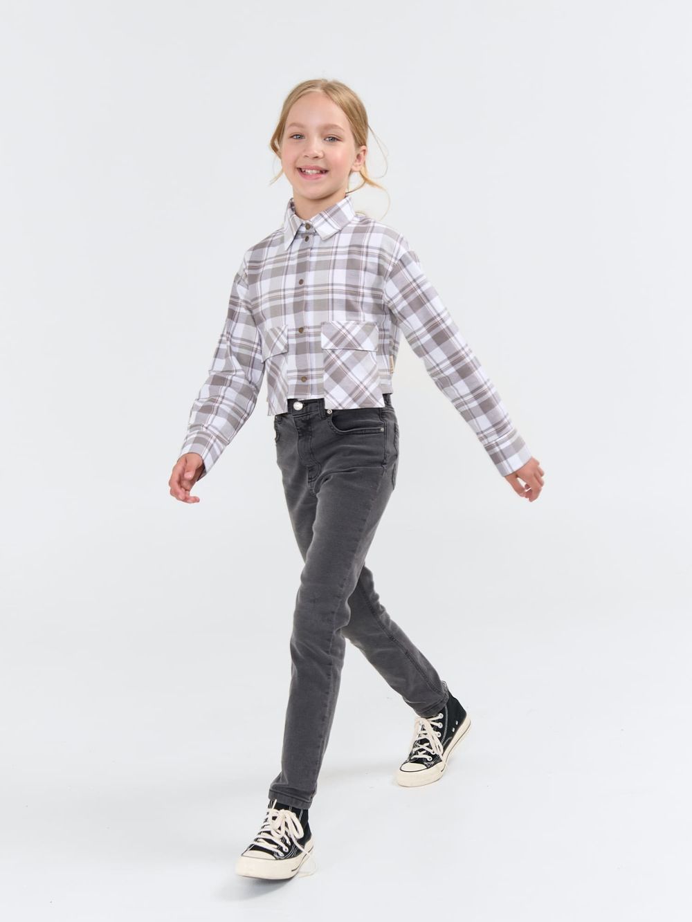 Рубашка фланелевая укороченная "Дымка" 7+