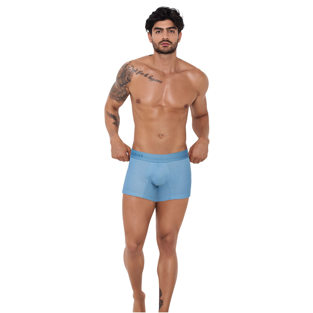 Синие трусы-боксеры с эффектом перфорации Euphoria Boxer (Размер: L) (Цвет: синий)