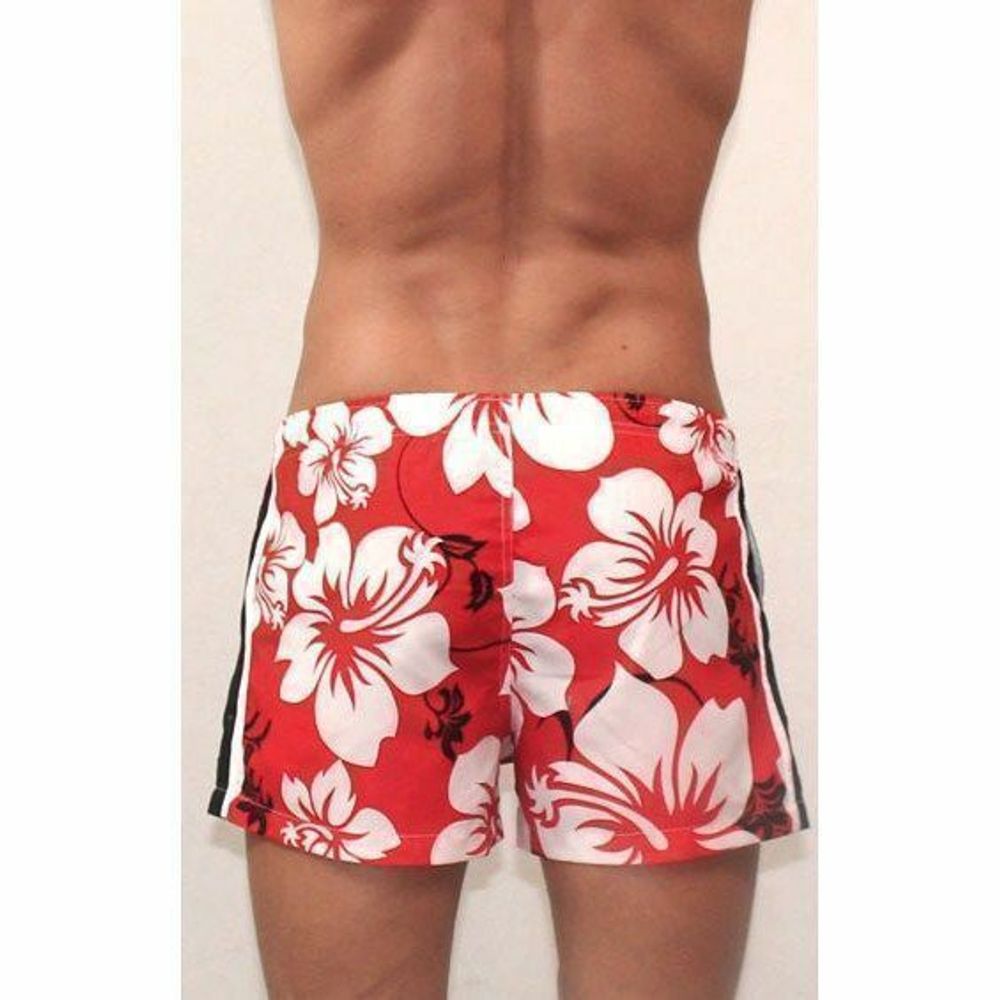 Мужские плавательные шорты в красный цветок Aussiebum Beach Short Scent