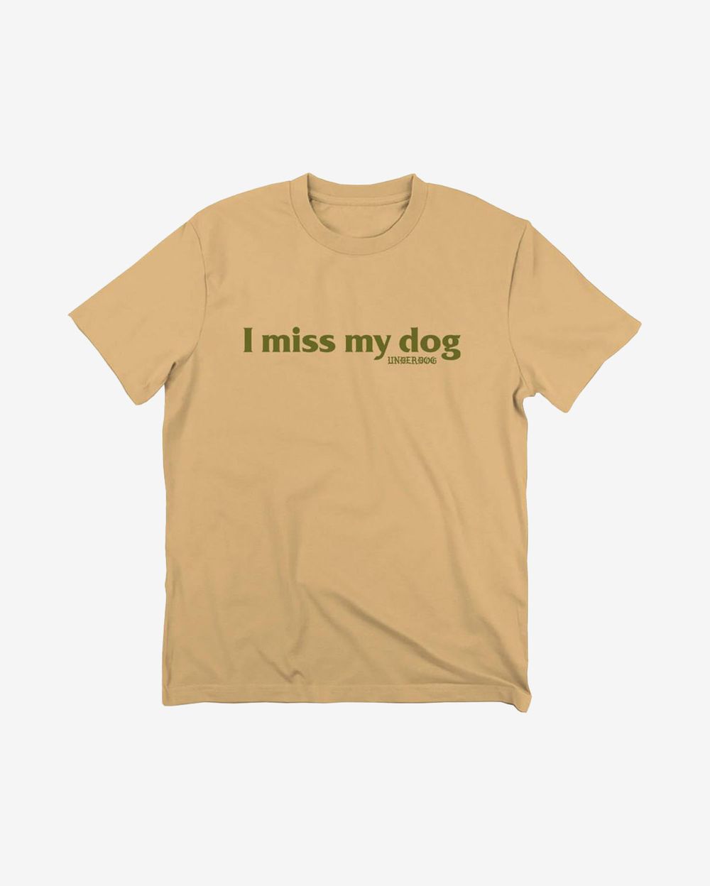 Футболка Underdog I miss my dog Beige/Dark Olive